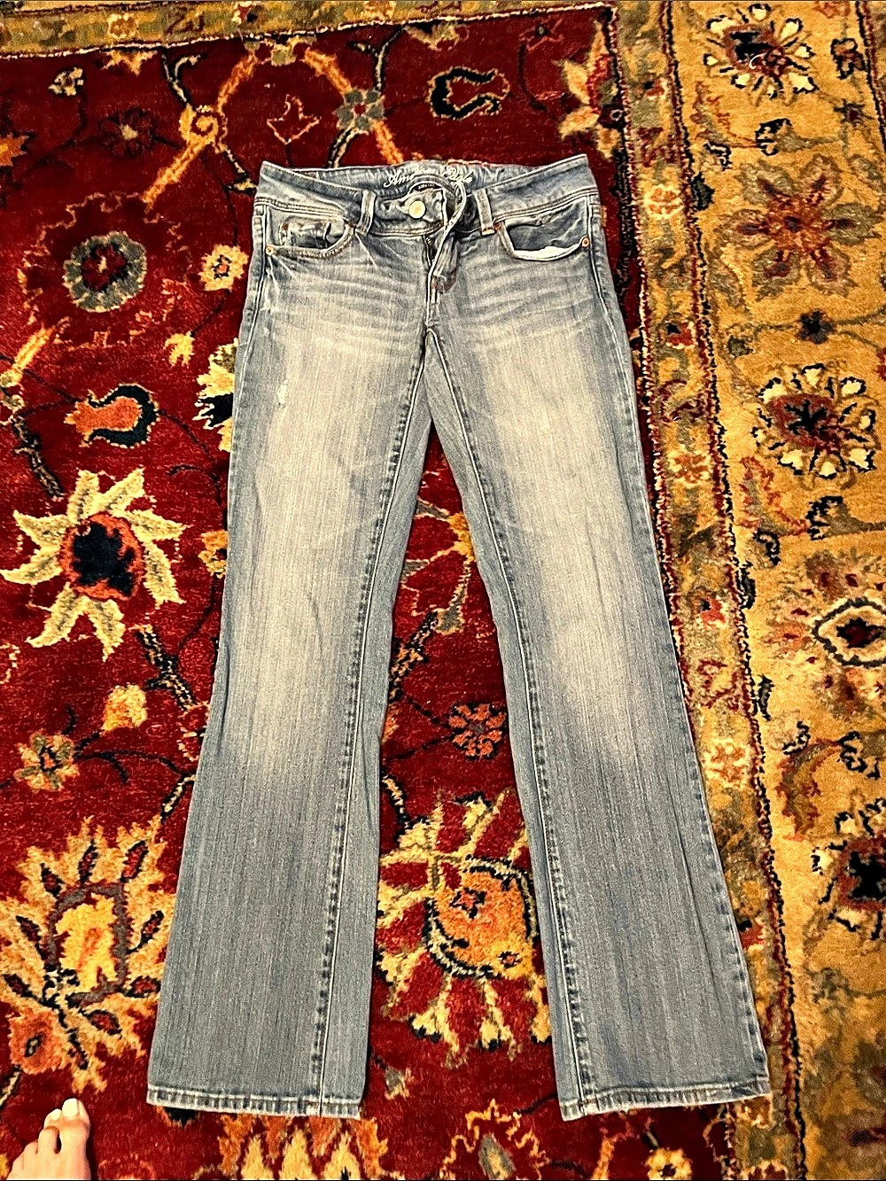 American Eagle Slim Boot Bootcut Jeans in Blue
